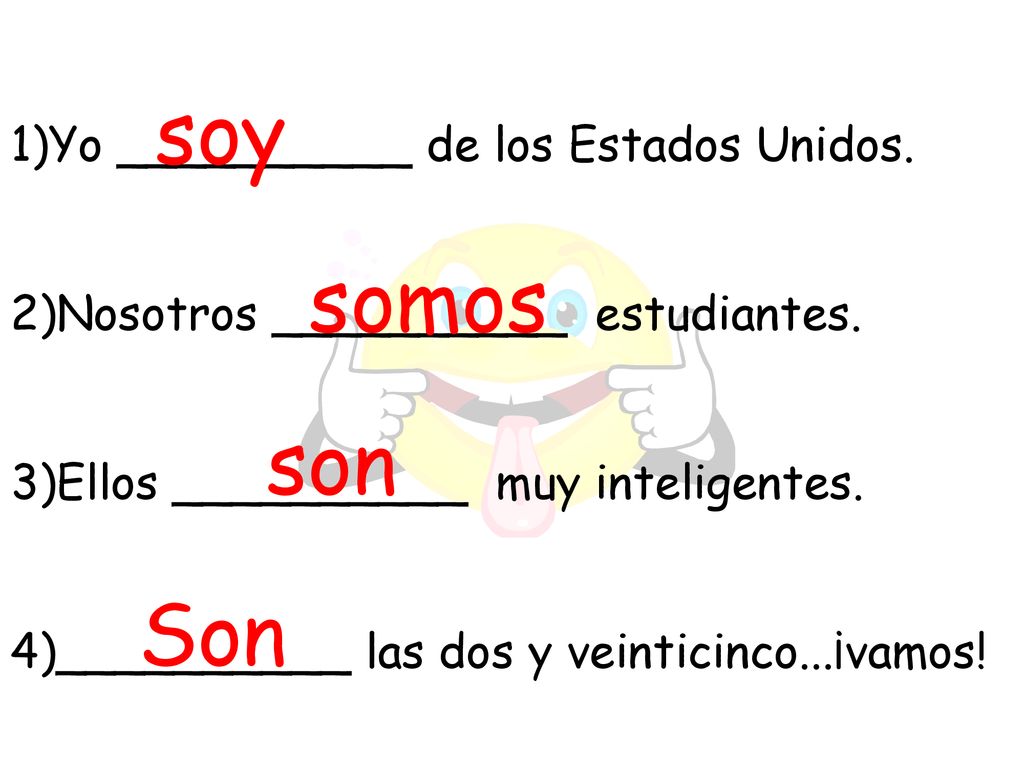 soy somos son Son Yo __________ de los Estados Unidos.