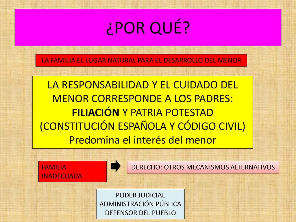 ¿POR QUÉ LA FAMILIA EL LUGAR NATURAL PARA EL DESARROLLO DEL MENOR. LA RESPONSABILIDAD Y EL CUIDADO DEL MENOR CORRESPONDE A LOS PADRES: