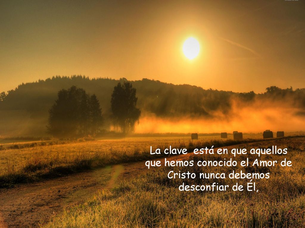 La clave está en que aquellos que hemos conocido el Amor de Cristo nunca debemos desconfiar de Él,