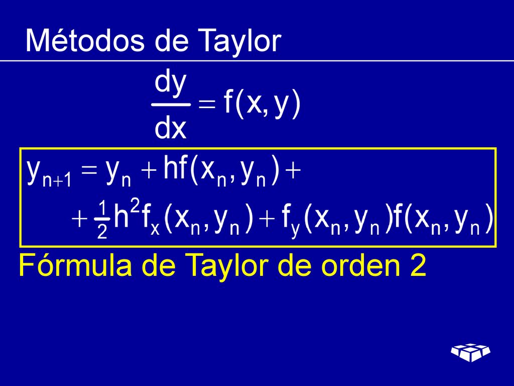 Métodos de Taylor Fórmula de Taylor de orden 2