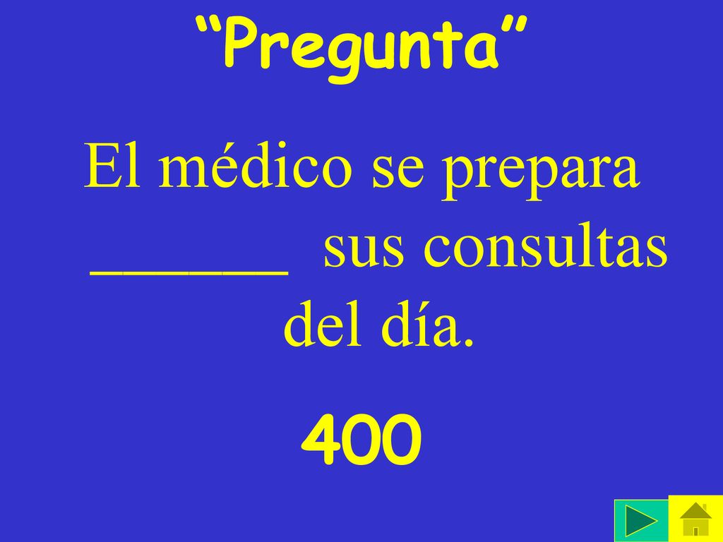 El médico se prepara ______ sus consultas del día.
