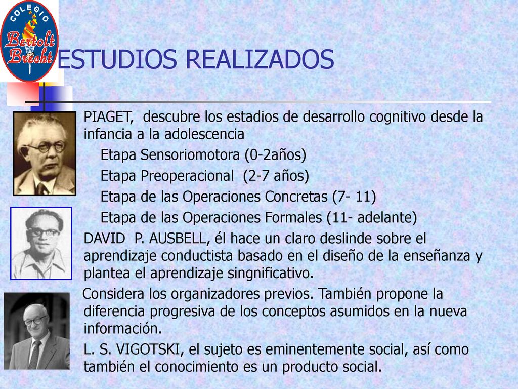ESTUDIOS REALIZADOS PIAGET, descubre los estadios de desarrollo cognitivo desde la infancia a la adolescencia.