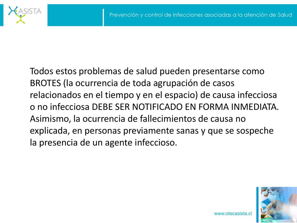 Prevención y control de infecciones asociadas a la atención de Salud