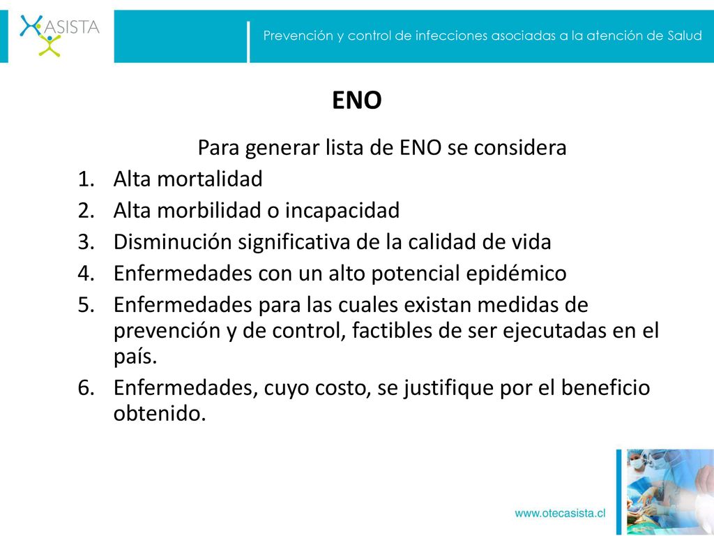 Para generar lista de ENO se considera