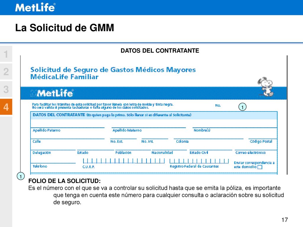 La Solicitud de GMM DATOS DEL CONTRATANTE