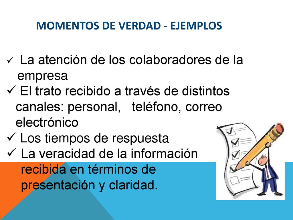 Los tiempos de respuesta La veracidad de la información