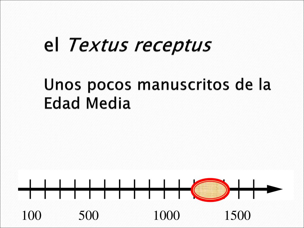 el Textus receptus Unos pocos manuscritos de la Edad Media