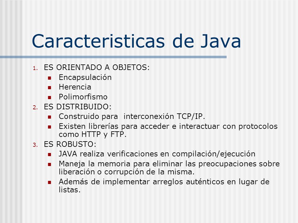 Caracteristicas de Java