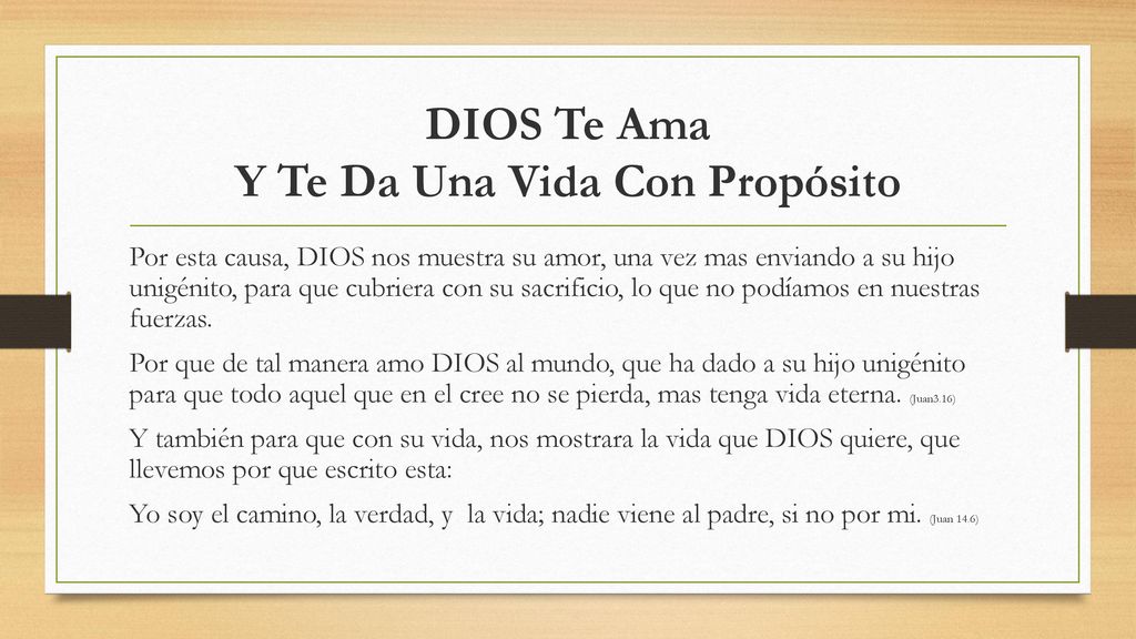 DIOS Te Ama Y Te Da Una Vida Con Propósito