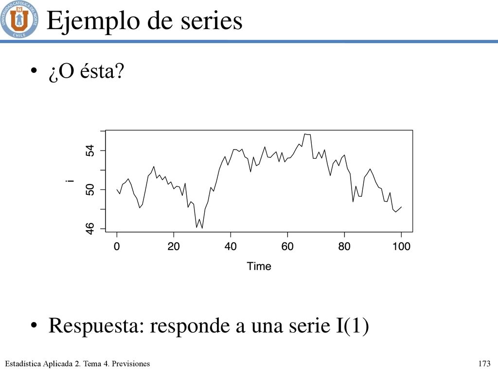 Ejemplo de series ¿O ésta Respuesta: responde a una serie I(1)