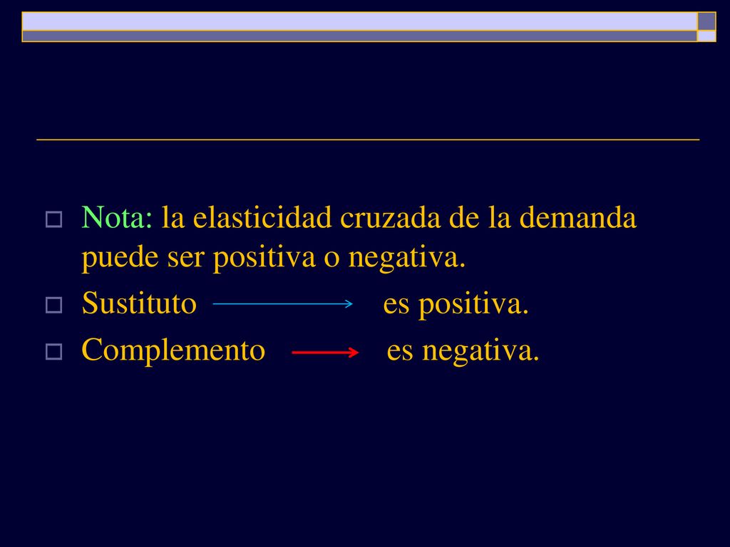 Nota: la elasticidad cruzada de la demanda puede ser positiva o negativa.