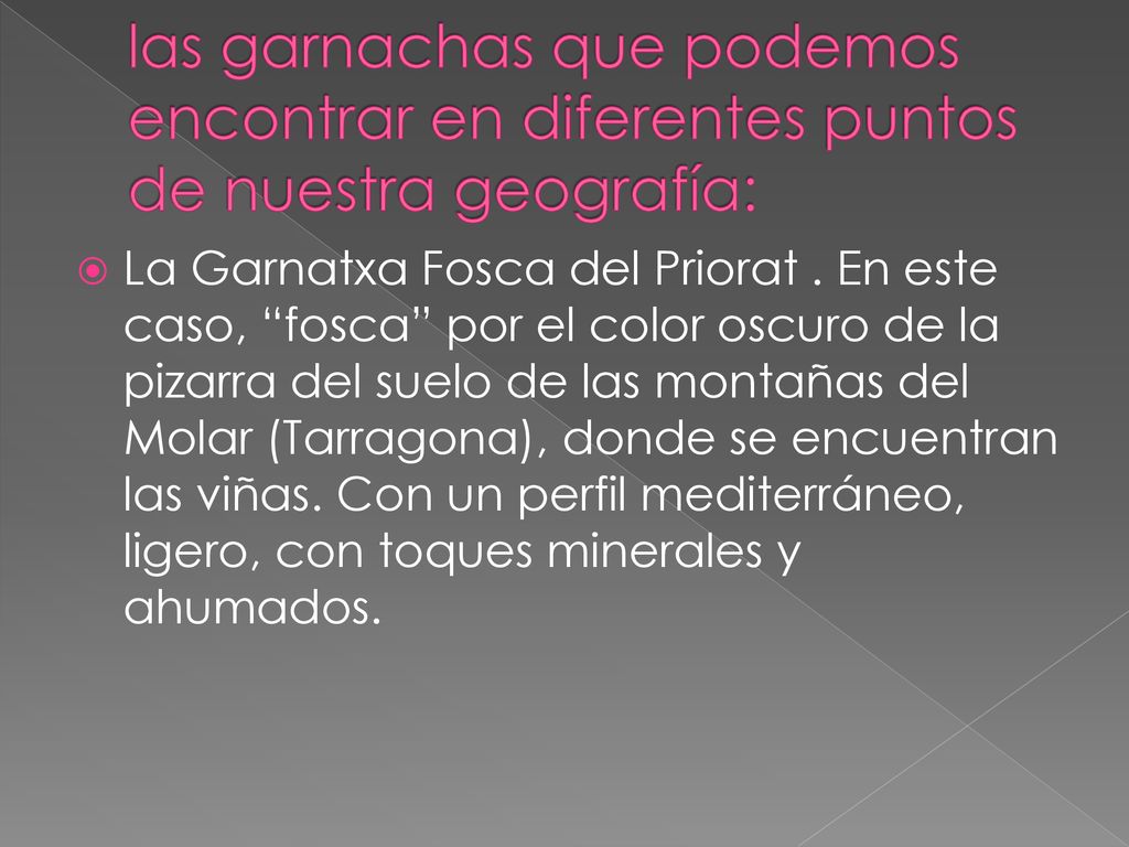 las garnachas que podemos encontrar en diferentes puntos de nuestra geografía: