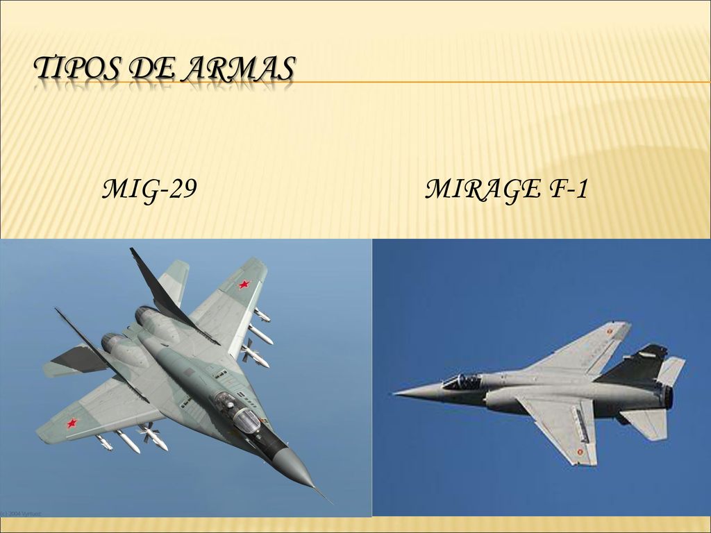 TIPOS DE ARMAS MIG-29 MIRAGE F-1