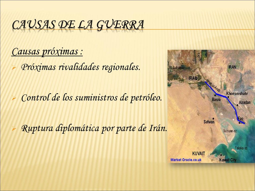 Causas de la guerra Causas próximas : Próximas rivalidades regionales.