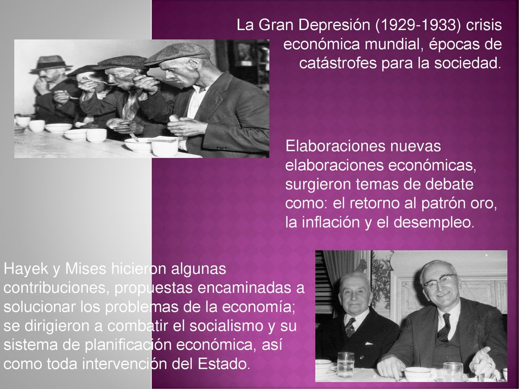 La Gran Depresión ( ) crisis económica mundial, épocas de catástrofes para la sociedad.