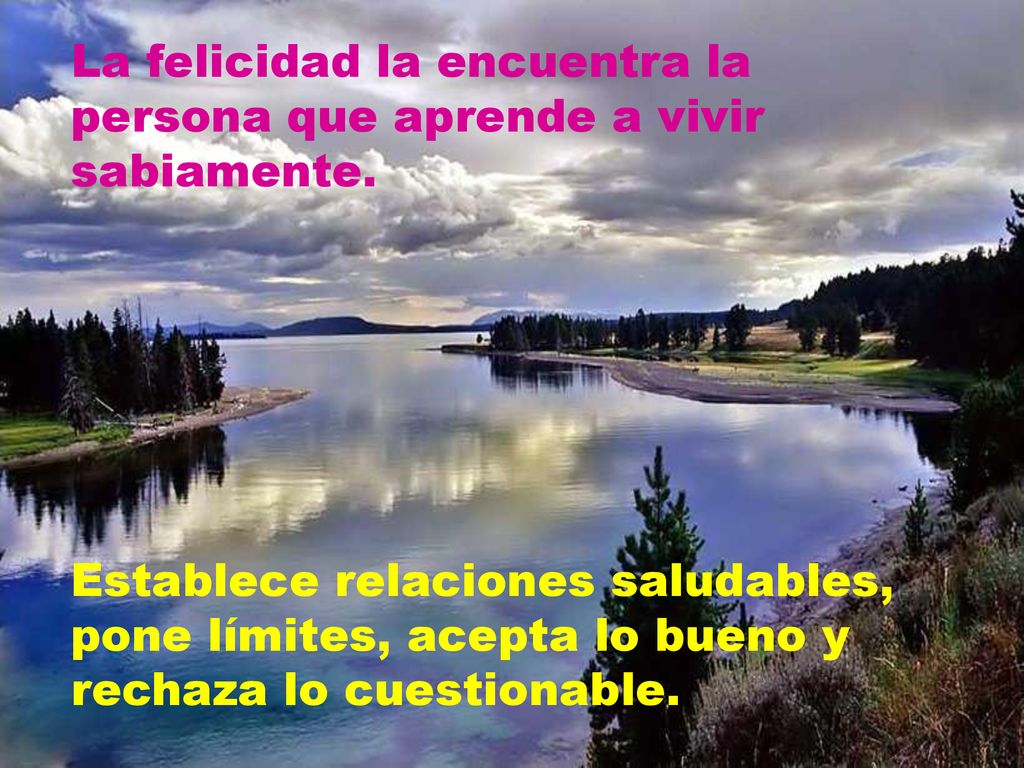 La felicidad la encuentra la persona que aprende a vivir sabiamente.