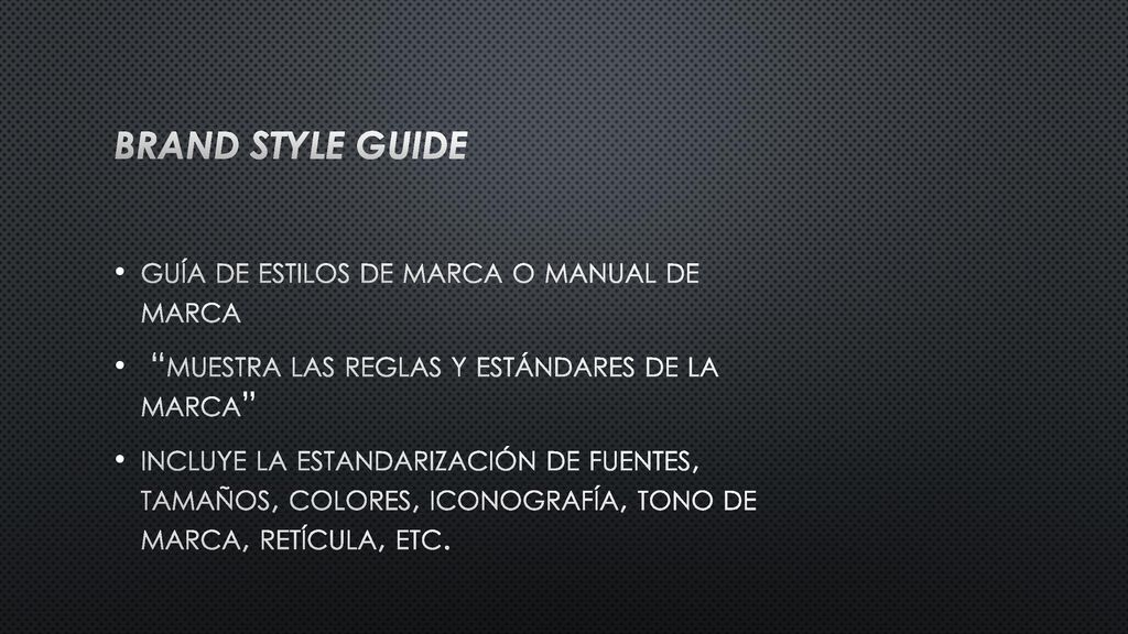 Brand style guide guía de estilos de marca o manual de marca