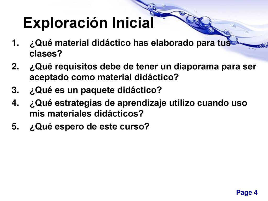 Exploración Inicial ¿Qué material didáctico has elaborado para tus clases