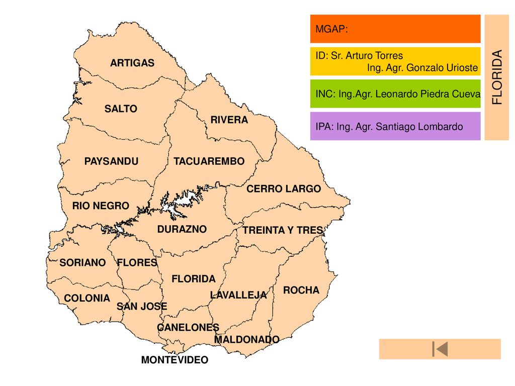 FLORIDA MGAP: ID: Sr. Arturo Torres Ing. Agr. Gonzalo Urioste ARTIGAS