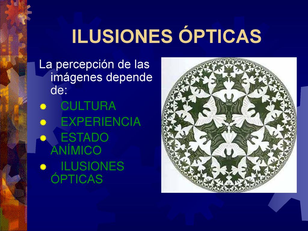 ILUSIONES ÓPTICAS La percepción de las imágenes depende de: CULTURA