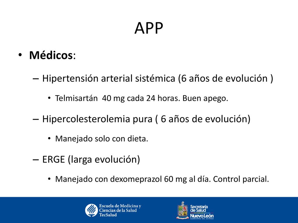 APP Médicos: Hipertensión arterial sistémica (6 años de evolución )