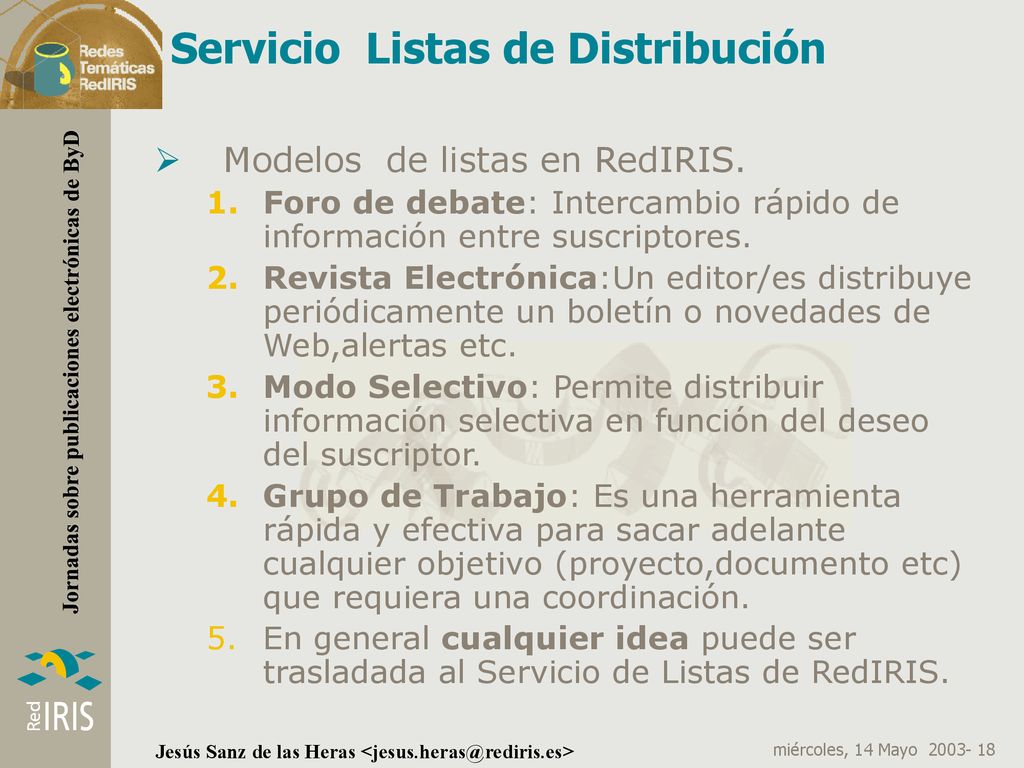 Servicio Listas de Distribución