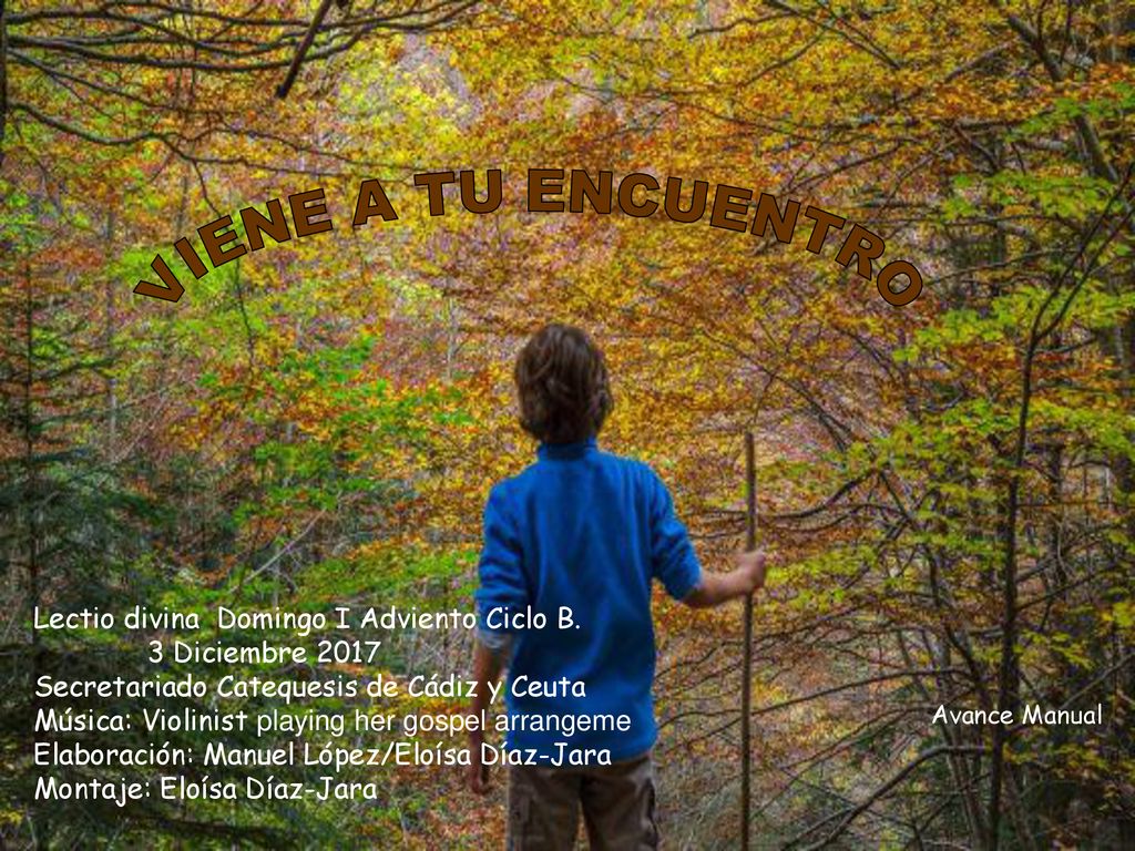 VIENE A TU ENCUENTRO Lectio divina Domingo I Adviento Ciclo B.