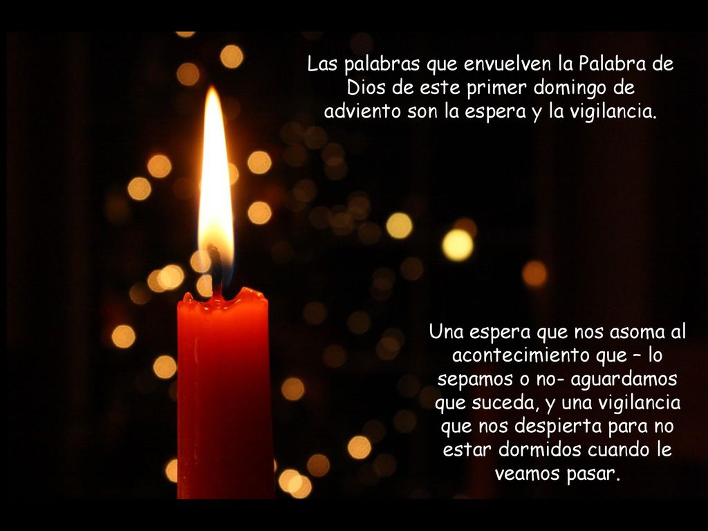 Las palabras que envuelven la Palabra de Dios de este primer domingo de adviento son la espera y la vigilancia.