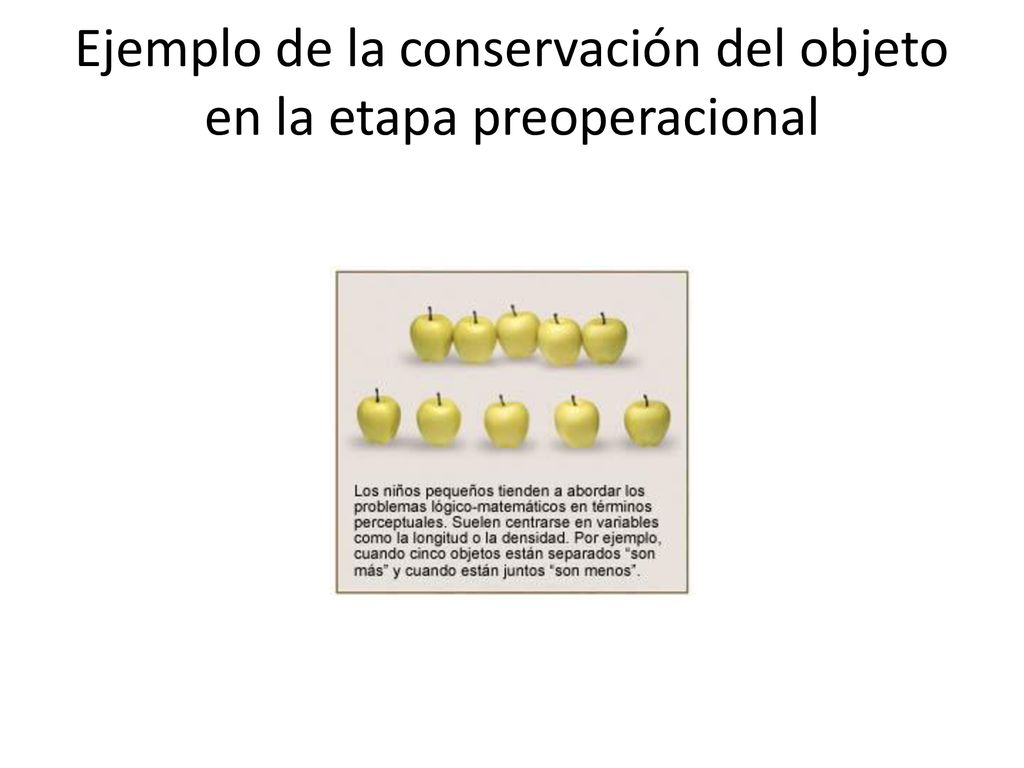 Ejemplo de la conservación del objeto en la etapa preoperacional