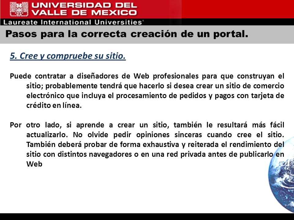 Pasos para la correcta creación de un portal.