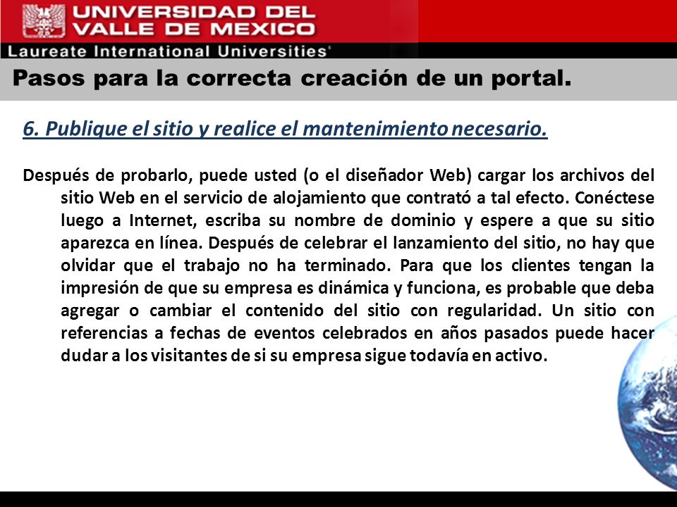 Pasos para la correcta creación de un portal.