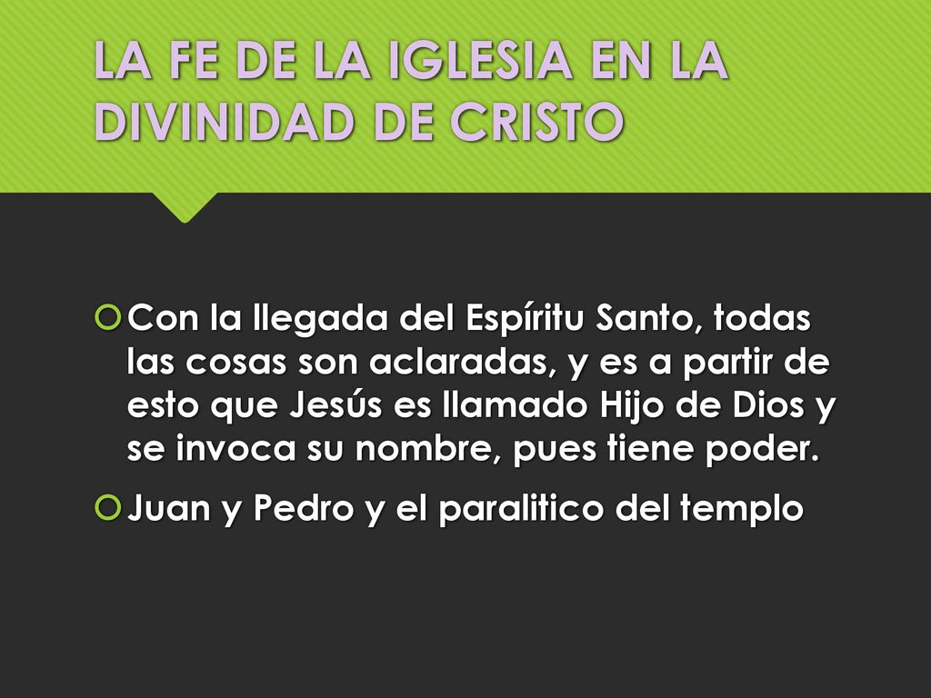 LA FE DE LA IGLESIA EN LA DIVINIDAD DE CRISTO