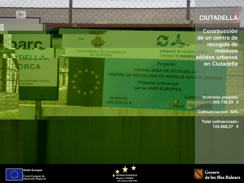 CIUTADELLA Construcción de un centro de recogida de residuos sólidos urbanos en Ciutadella. Inversión prevista:
