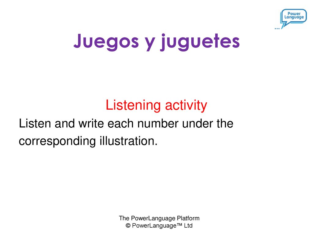 Juegos y juguetes Listening activity