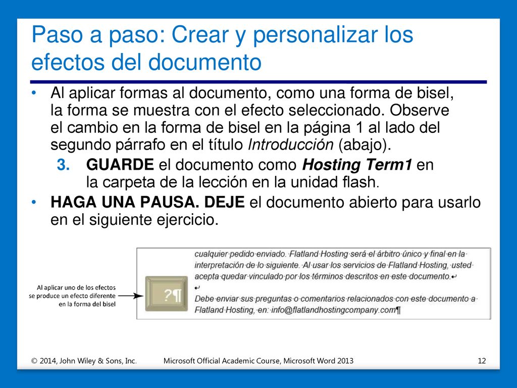 Paso a paso: Crear y personalizar los efectos del documento