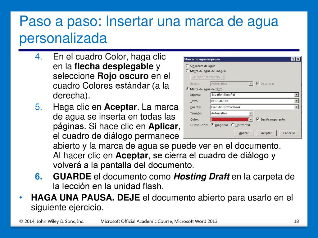 Paso a paso: Insertar una marca de agua personalizada