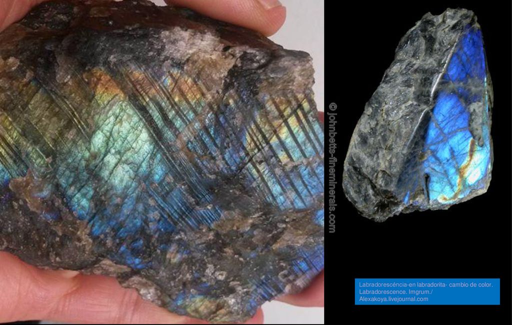 Labradorescéncia-en labradorita- cambio de color. Labradorescence