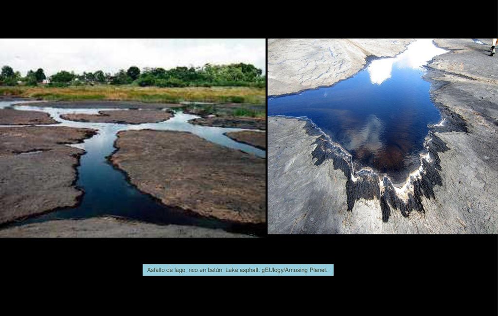 Asfalto de lago, rico en betún. Lake asphalt. gEUlogy/Amusing Planet.
