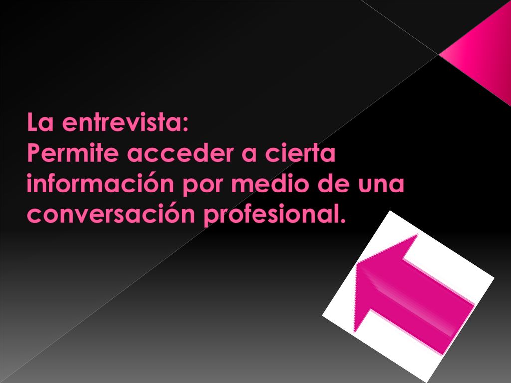 La entrevista: Permite acceder a cierta información por medio de una conversación profesional.