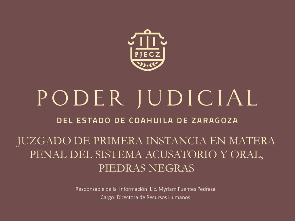 JUZGADO DE PRIMERA INSTANCIA EN MATERA PENAL DEL SISTEMA ACUSATORIO Y ORAL, PIEDRAS NEGRAS