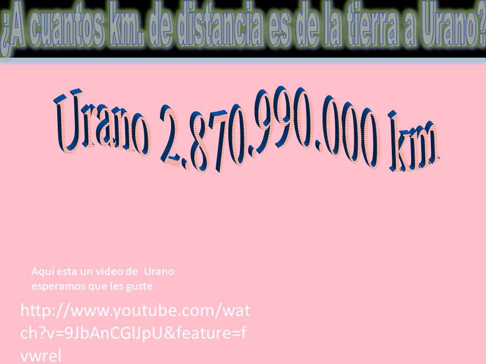 ¿A cuantos km. de distancia es de la tierra a Urano
