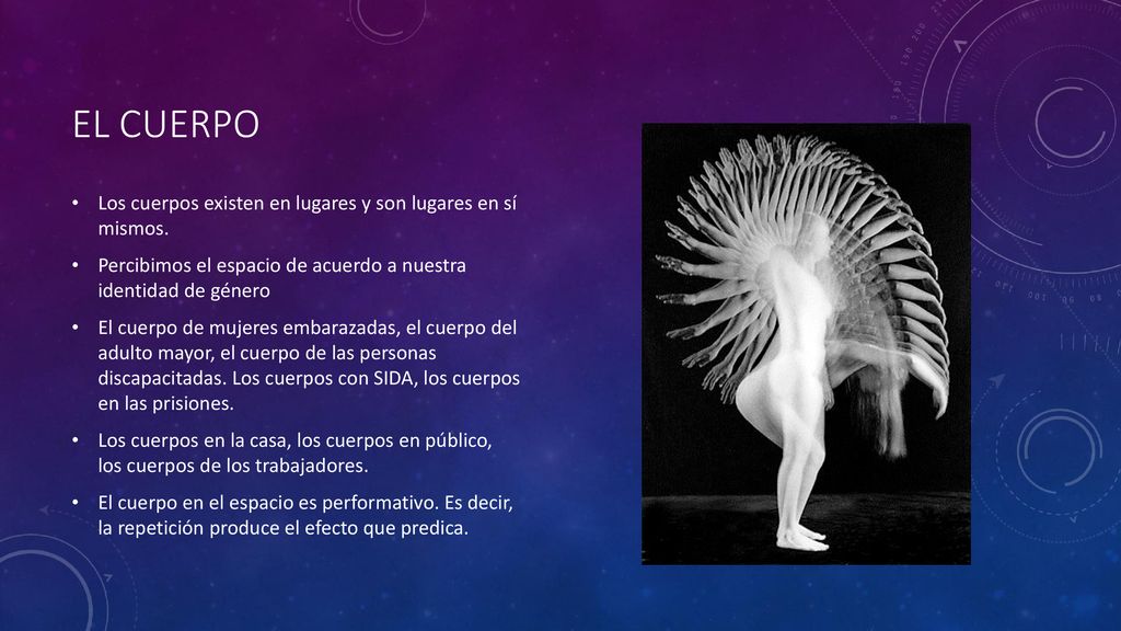 El cuerpo Los cuerpos existen en lugares y son lugares en sí mismos.