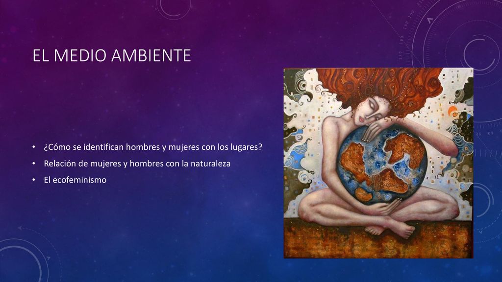 El medio ambiente ¿Cómo se identifican hombres y mujeres con los lugares Relación de mujeres y hombres con la naturaleza.