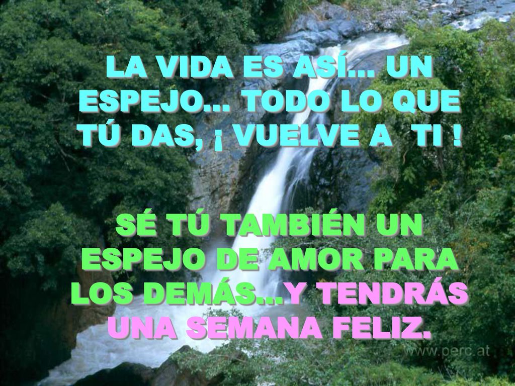 LA VIDA ES ASÍ... UN ESPEJO... TODO LO QUE TÚ DAS, ¡ VUELVE A TI !