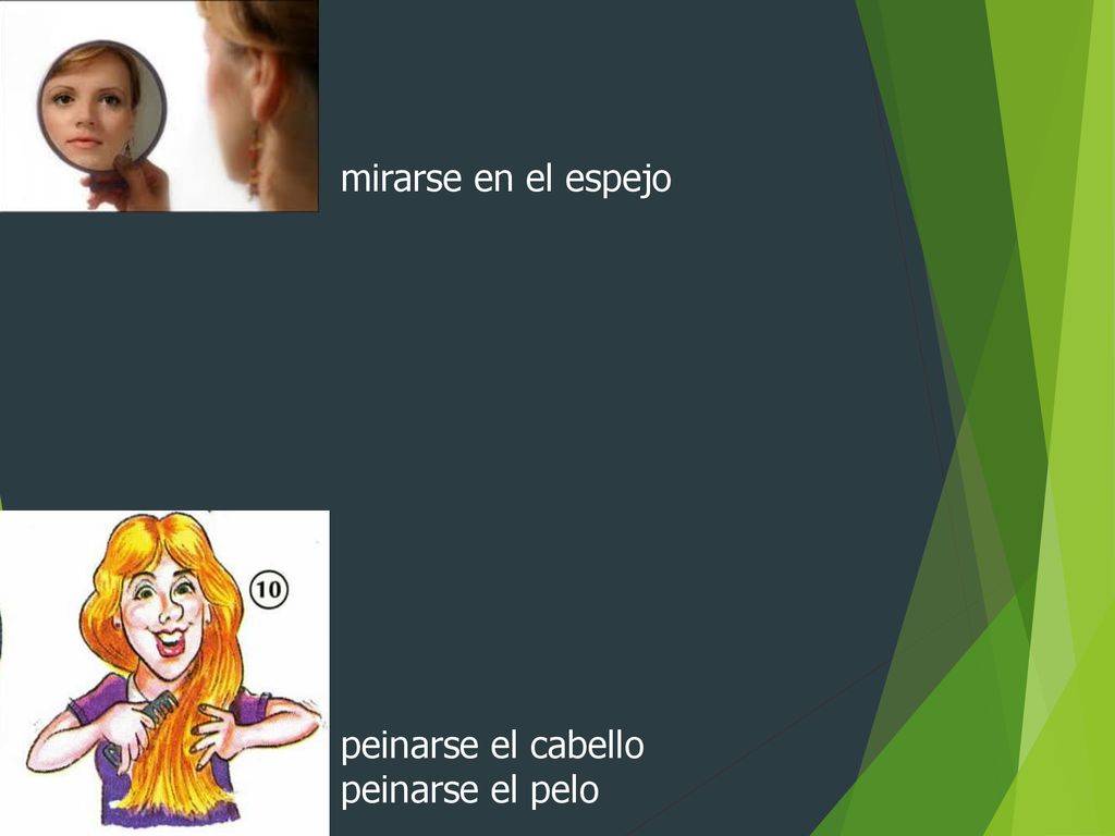 mirarse en el espejo peinarse el cabello peinarse el pelo