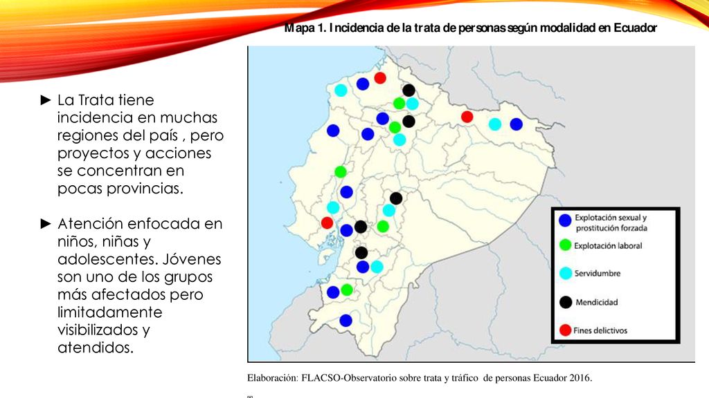 La Trata tiene incidencia en muchas regiones del país , pero proyectos y acciones se concentran en pocas provincias.