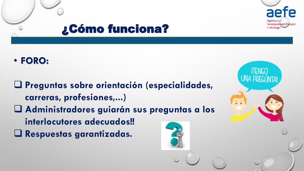 ¿Cómo funciona FORO: Preguntas sobre orientación (especialidades, carreras, profesiones,...)