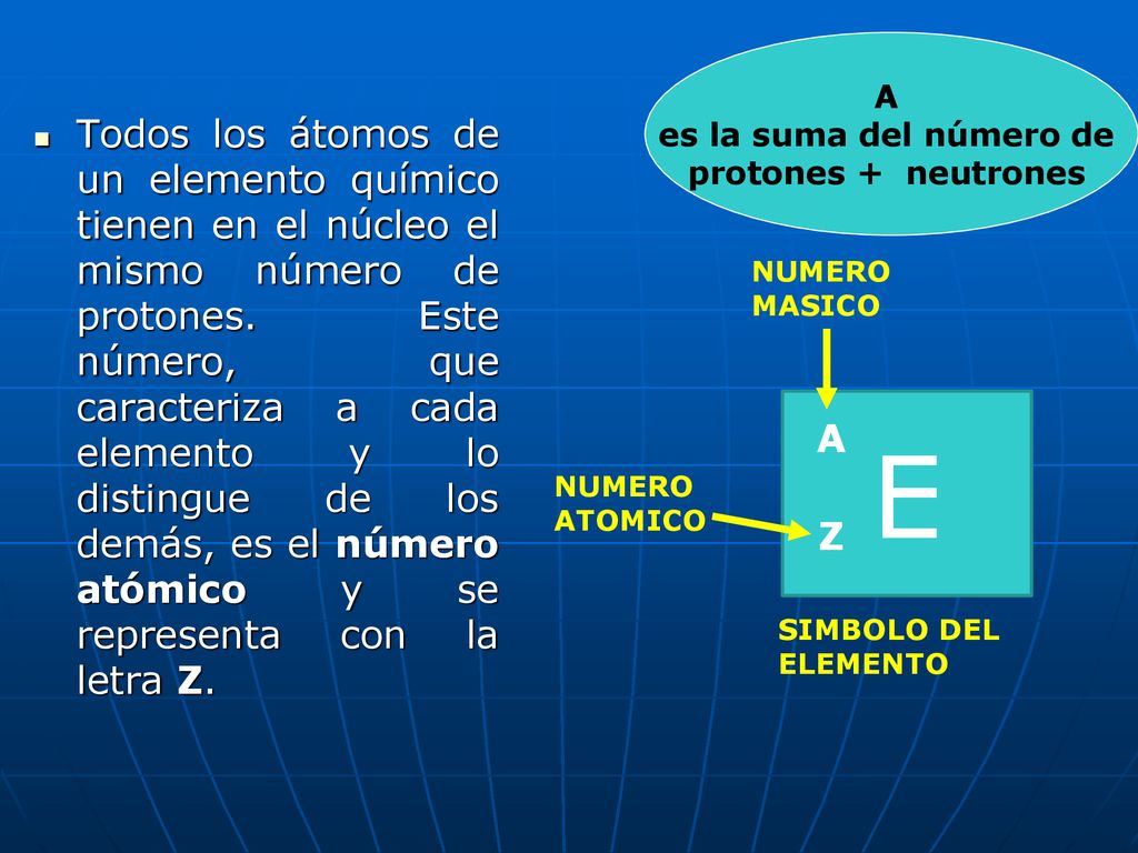 A es la suma del número de. protones + neutrones.