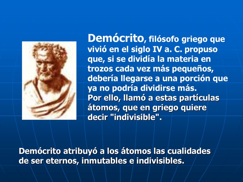 Demócrito, filósofo griego que vivió en el siglo IV a. C