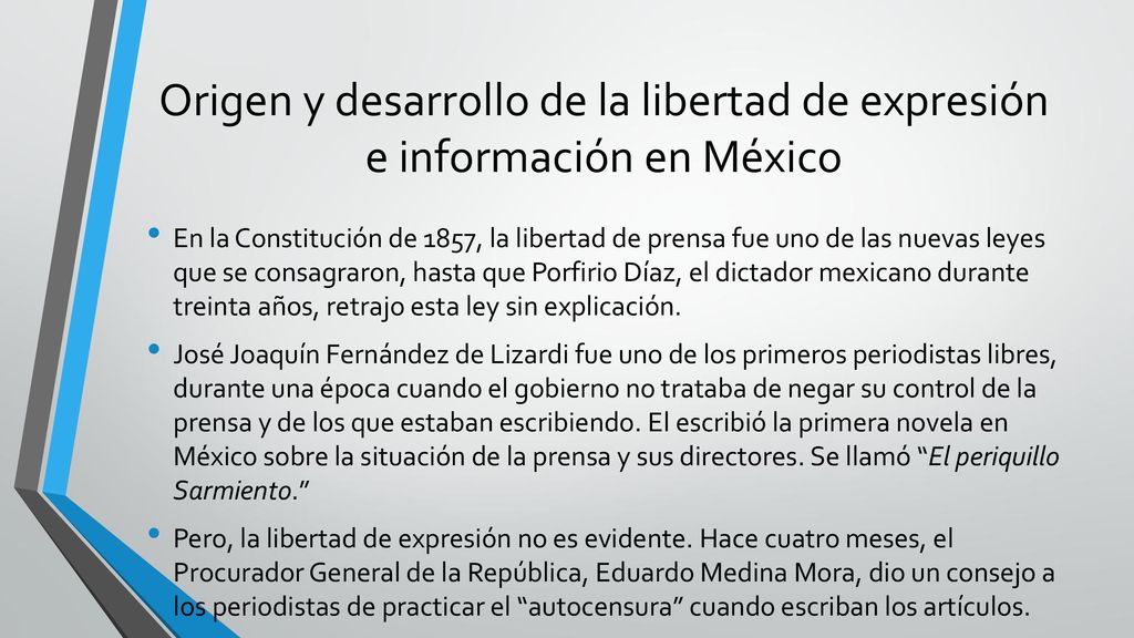 Origen y desarrollo de la libertad de expresión e información en México